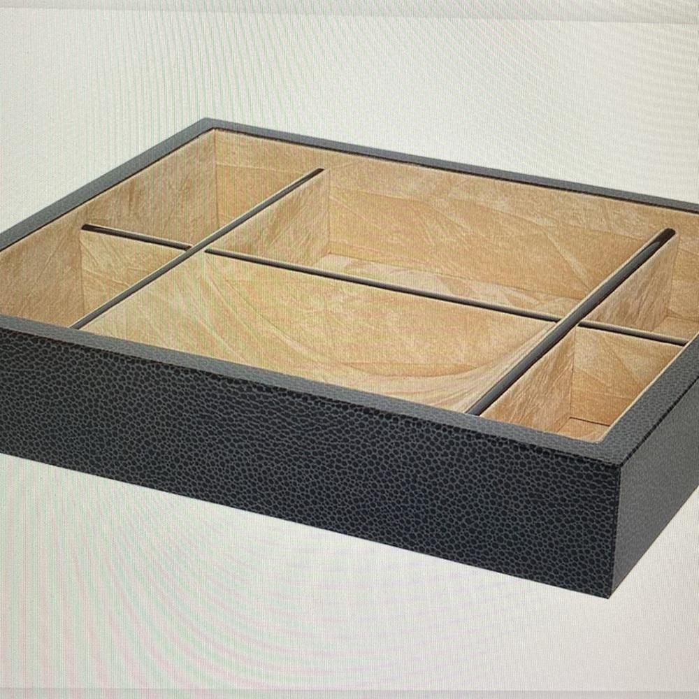 Versai Italian Luxe Mens Valet Jewelry Watch Nightstand Organizer Tray Green